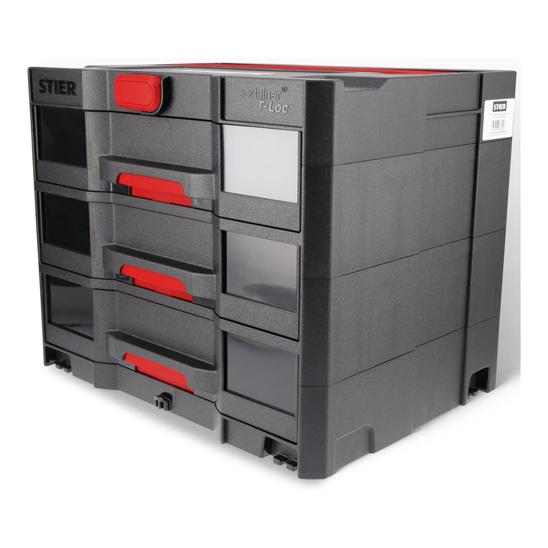 STIER Sortainer T-Loc IV/3 BLACK-Edition 6,7 L pro Schublade mit