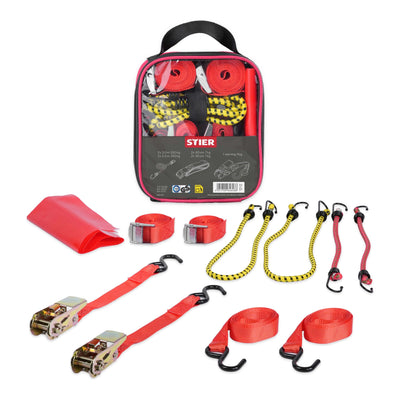 STIER Spanngurte-Set 9-teilig, TÜV/GS geprüft nach DIN EN 12195-2