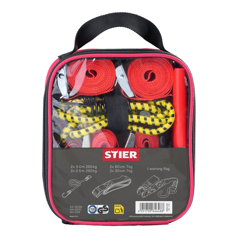 STIER Spanngurte-Set 9-teilig, TÜV/GS geprüft nach DIN EN 12195-2