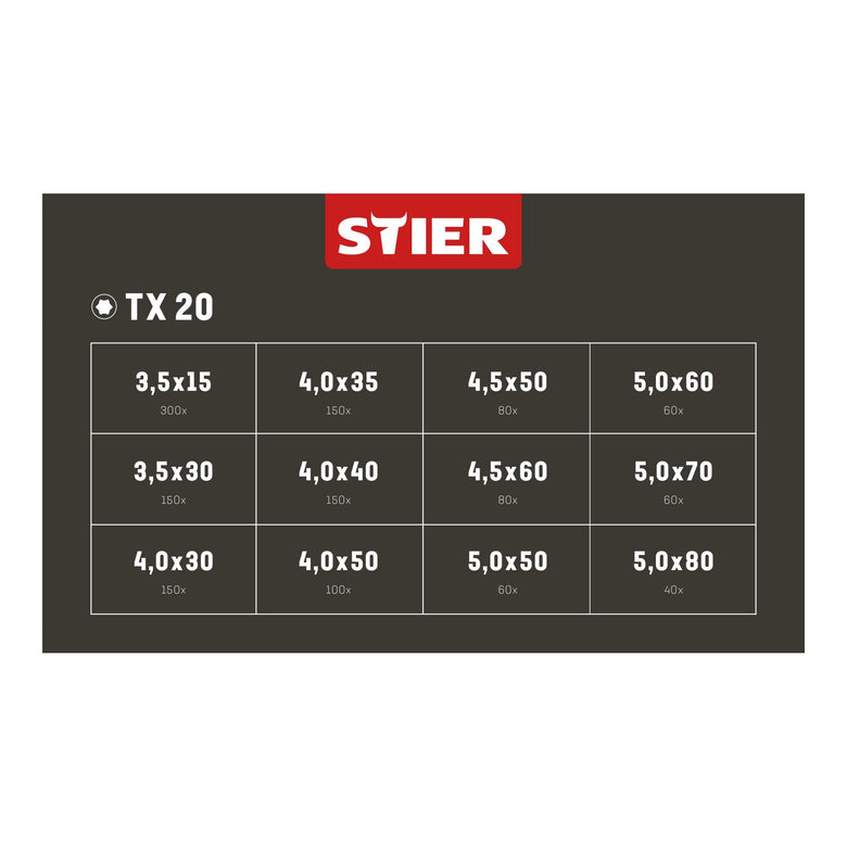 STIER chipboard screw Systainer I T-LOC with 1,380 screws