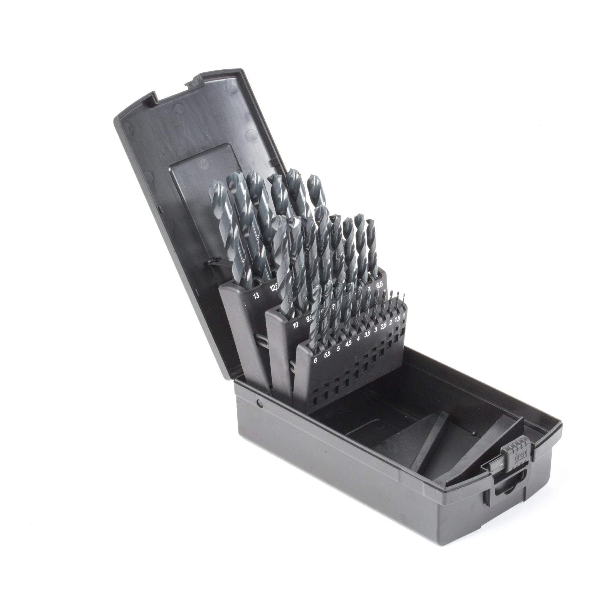 STIER twist drill set (1 to 13 mm) HSS-R metal drill steel drill 25 pieces