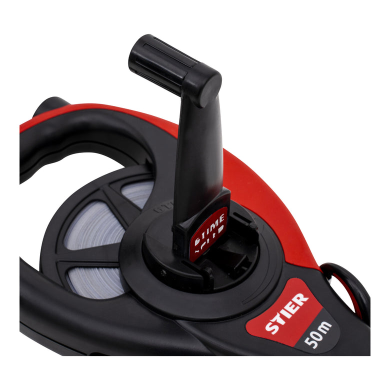 STIER steel tape measure 50 m in high-strength plastic case with mm and cm graduations