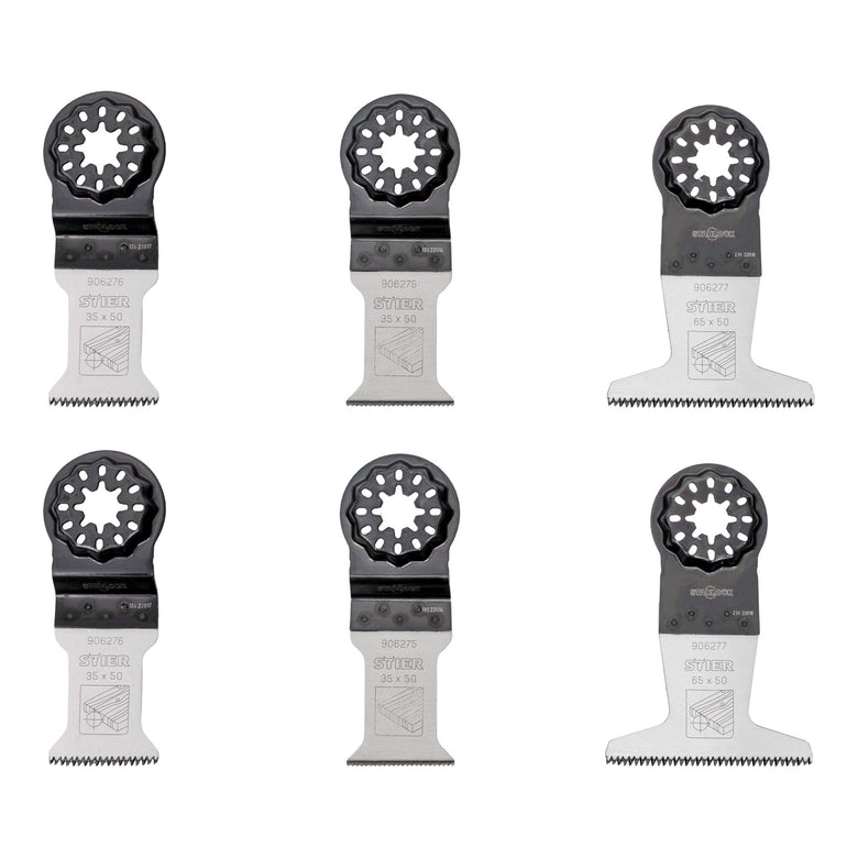 STIER Starlock Multitool Sägeblätter Holz 6-tlg | Set Sägeblätter für Holz |