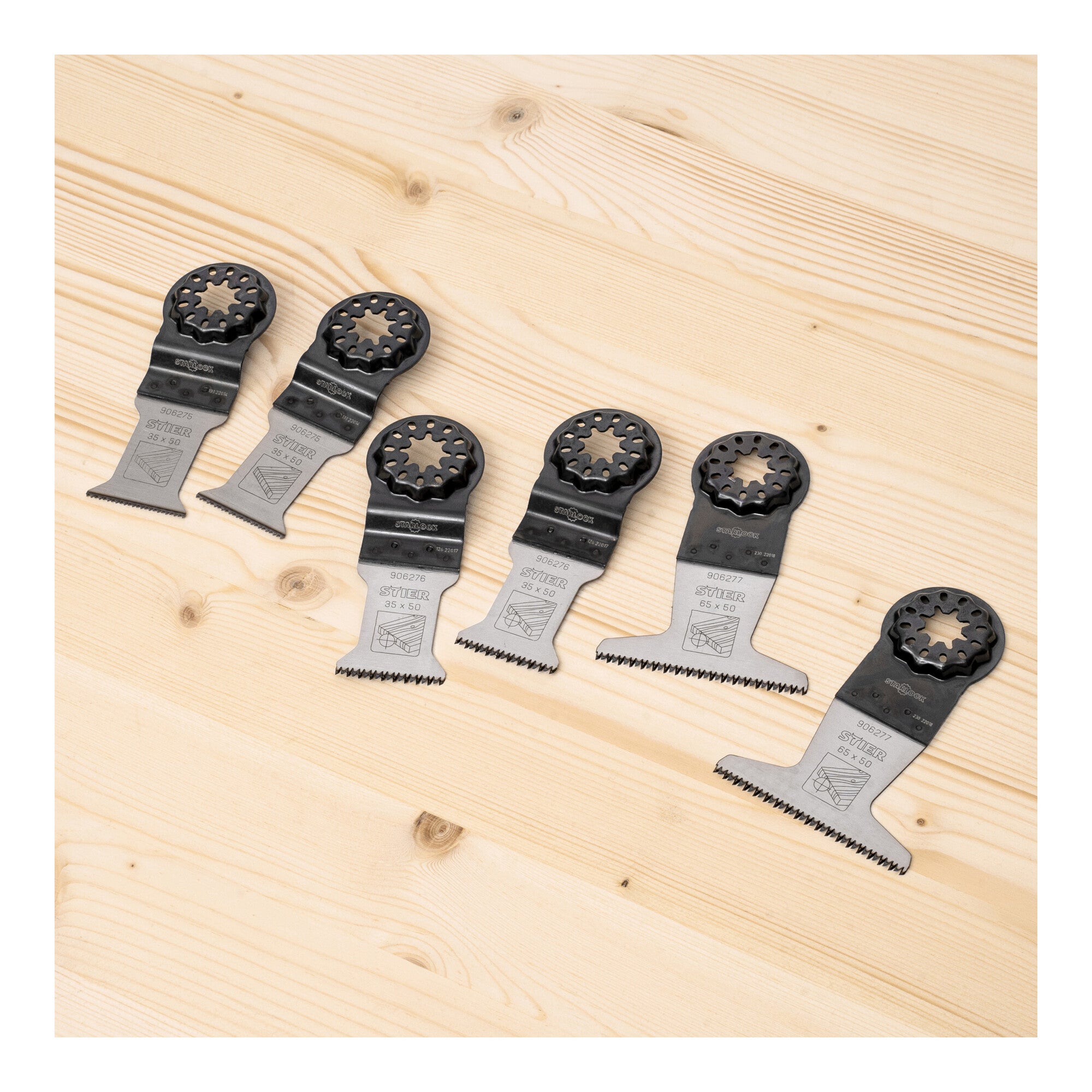 STIER Starlock Multitool Sägeblätter Holz 6-tlg | Set Sägeblätter für Holz |