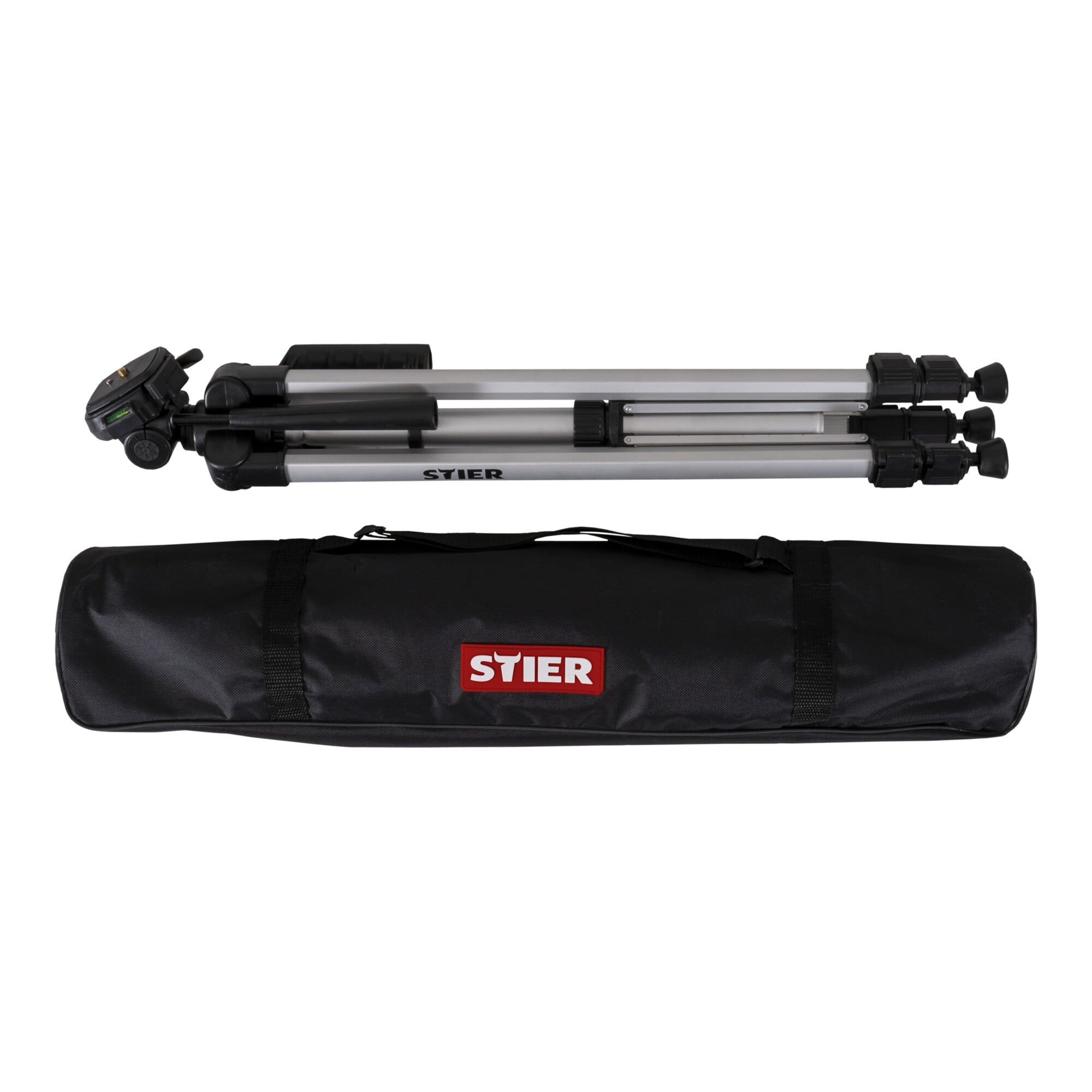STIER Stativ 160 Baustativ aus Aluminium Neigungsfunktion Kurbelstativ