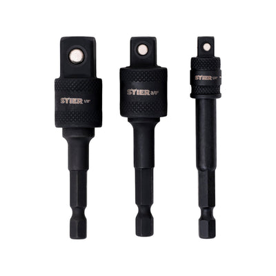 STIER Bit Adapter Satz 3-teilig 1/4 Stecknüsse 3/8 und 1/2 Zoll Steckschlüssel