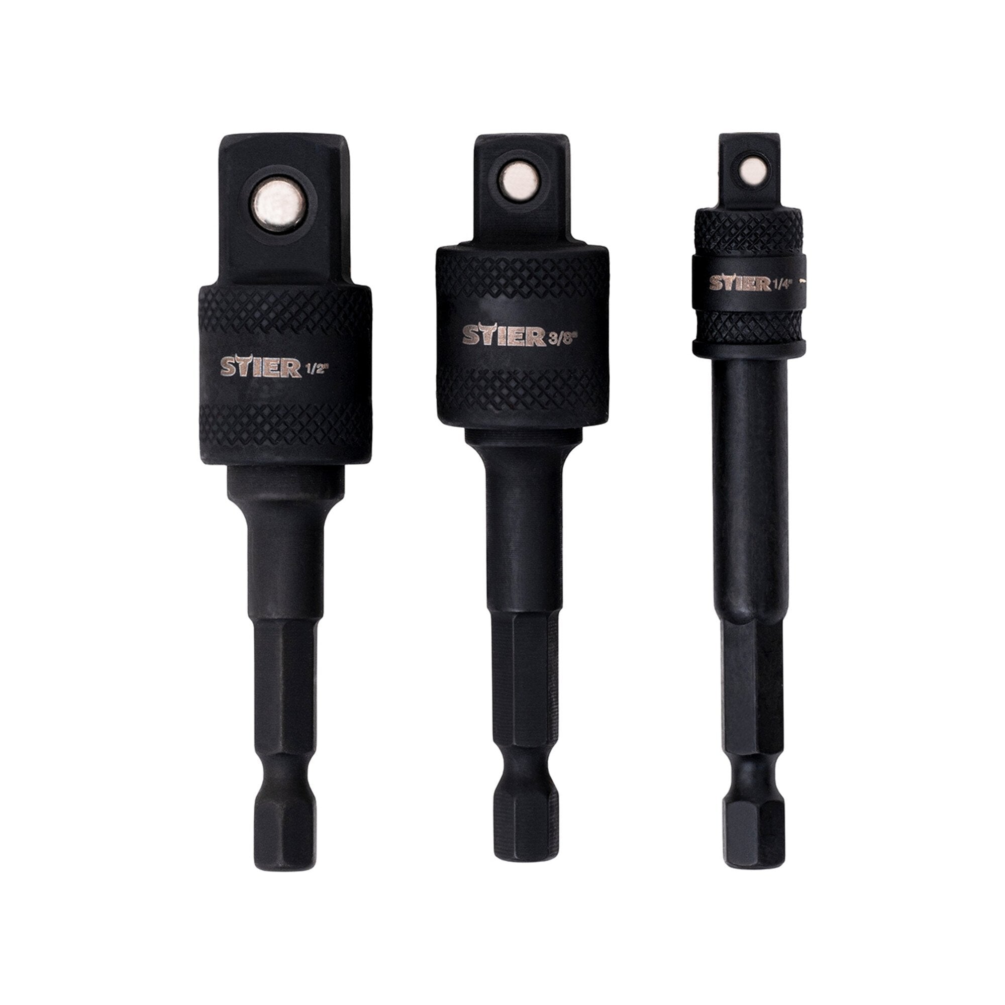 STIER Bit Adapter Satz 3-teilig 1/4 Stecknüsse 3/8 und 1/2 Zoll Steckschlüssel
