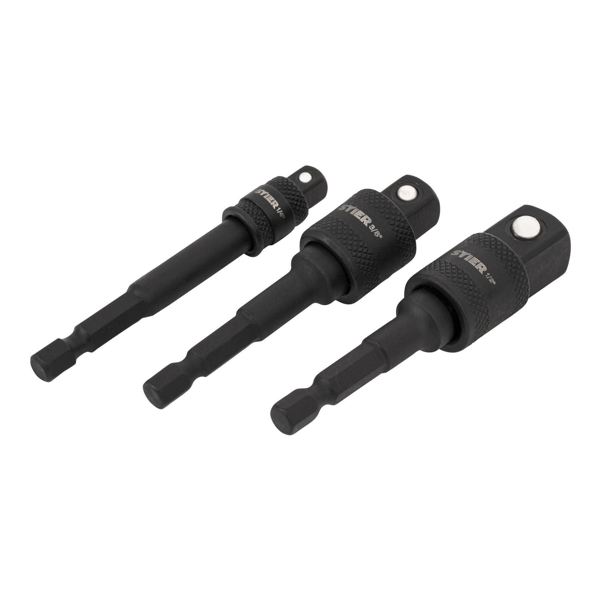 STIER Bit Adapter Satz 3-teilig 1/4 Stecknüsse 3/8 und 1/2 Zoll Steckschlüssel