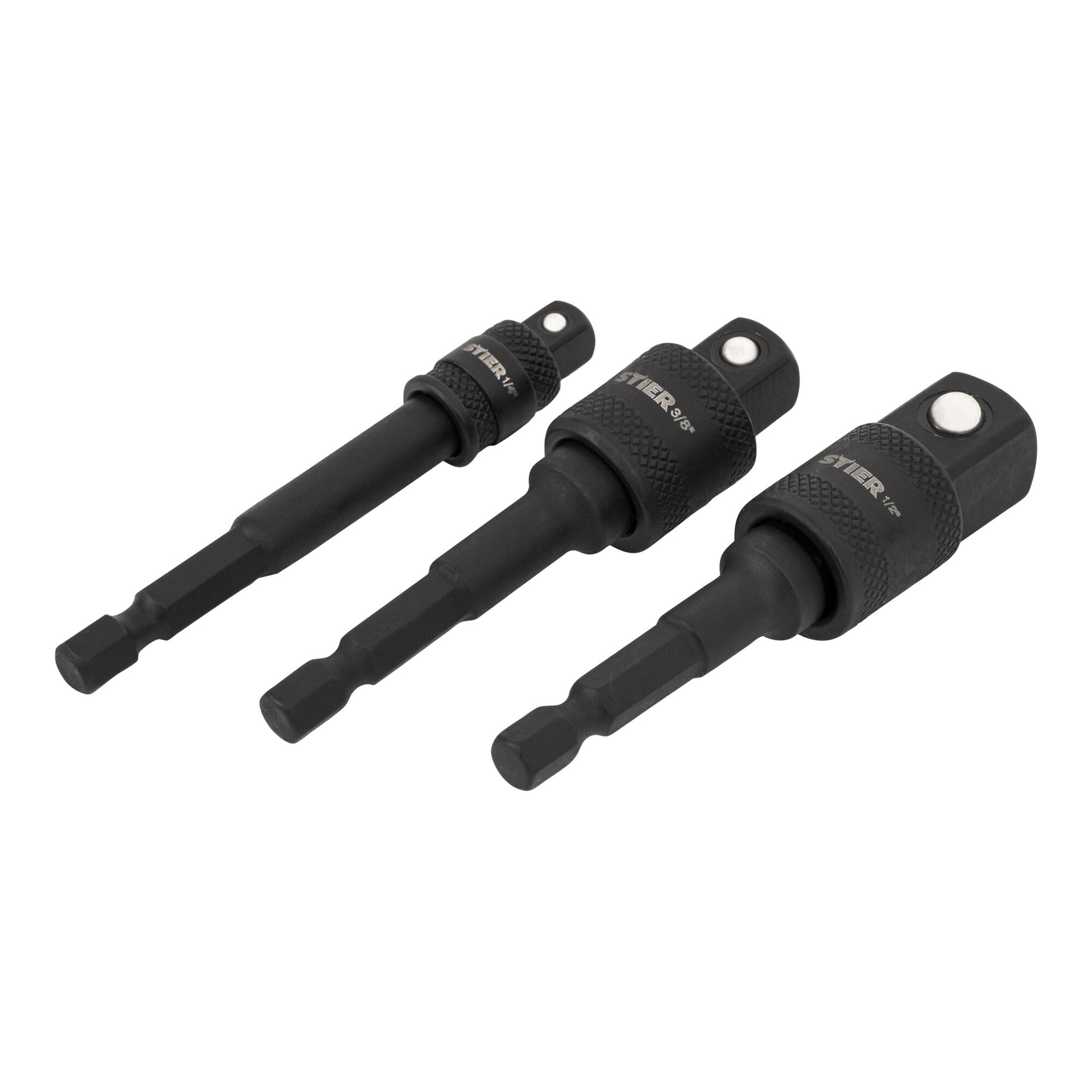 STIER Bit Adapter Satz 3-teilig 1/4 Stecknüsse 3/8 und 1/2 Zoll Steckschlüssel