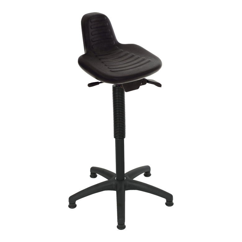 STIER Stehhilfe mit Bodengleitern höhenvertellbare Sitzhöhe 580-840 mm PU-Sitz