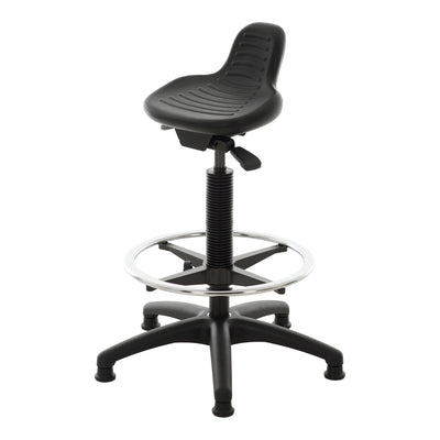 STIER Stehhilfe mit Gleitern und Fußring Sitzhöhe 640-890 mm PU-Sitz mit