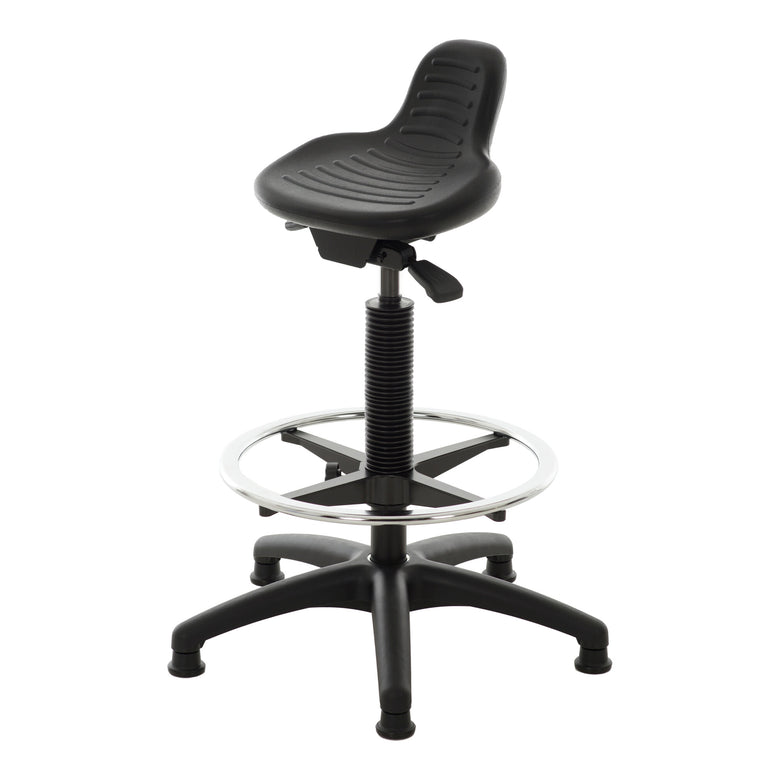 STIER Stehhilfe mit Gleitern und Fußring Sitzhöhe 640-890 mm PU-Sitz mit