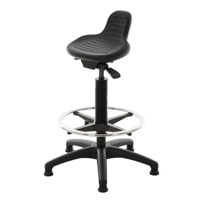 STIER standing aid with gliders and foot ring seat height 640-890 mm PU seat with