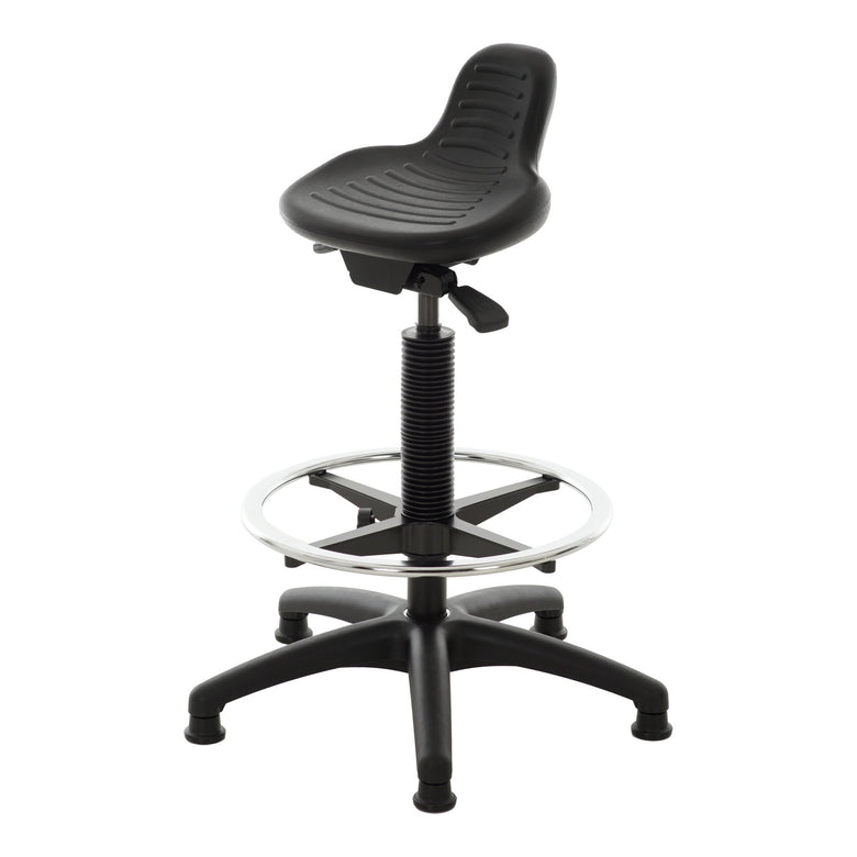 STIER standing aid with gliders and foot ring seat height 640-890 mm PU seat with