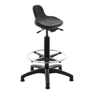 STIER standing aid with gliders and foot ring seat height 640-890 mm PU seat with