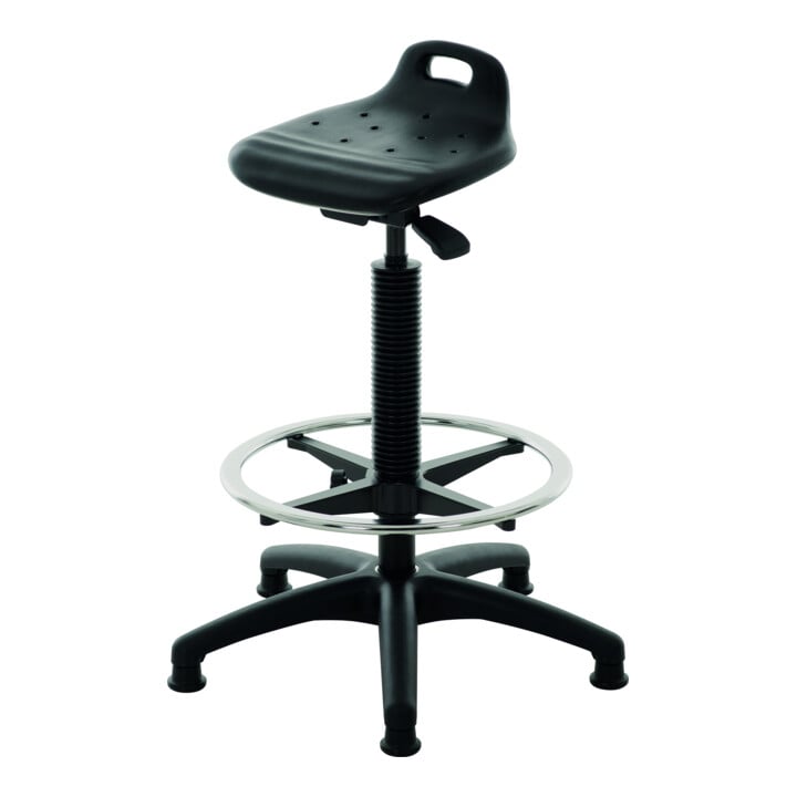 STIER standing aid with gliders and foot ring seat height 640-890mm PU seat with carrying handle