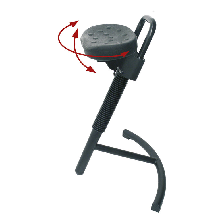 STIER standing aid with steel frame grey seat height 645-825 mm PU seat