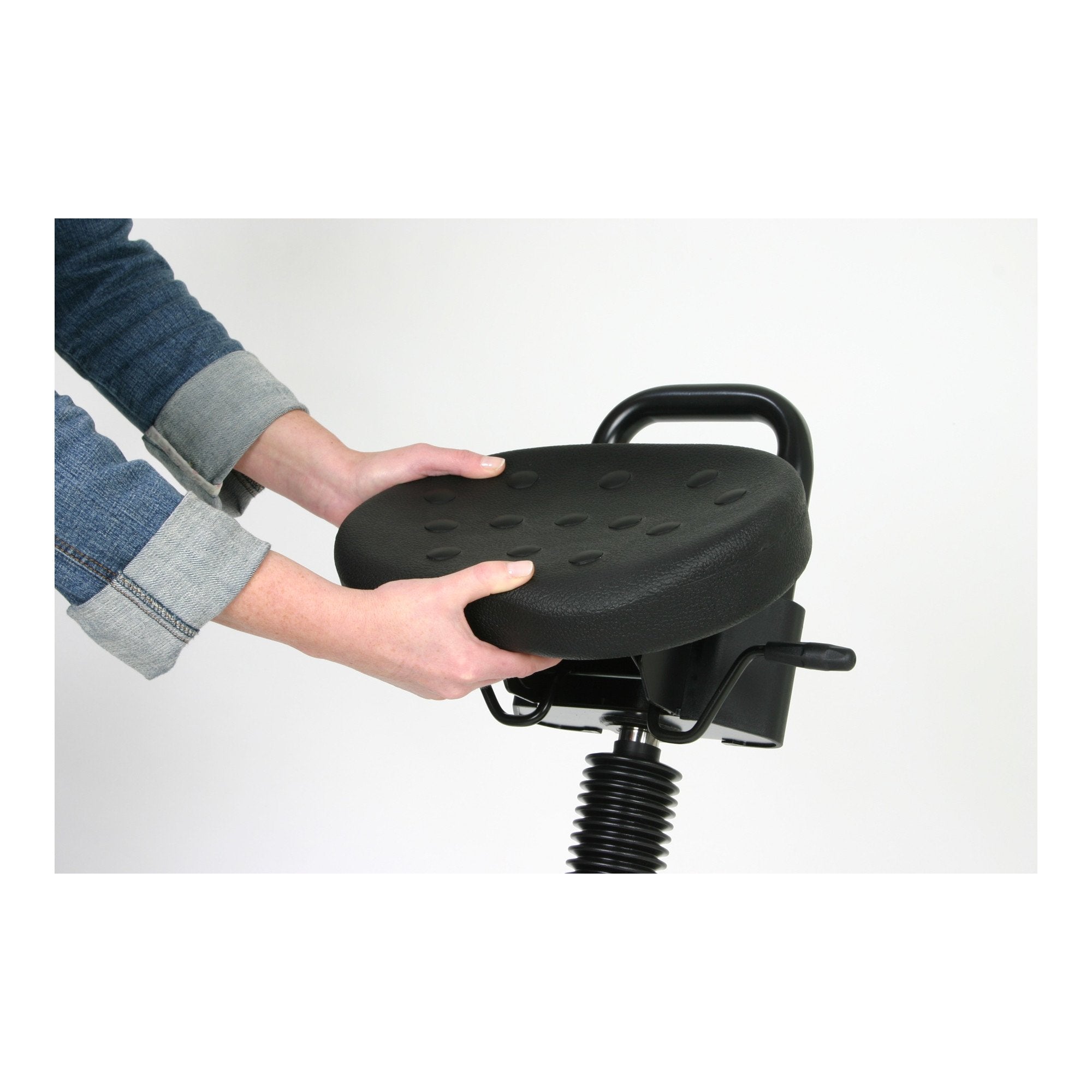 STIER Stehhilfe mit Stahlgestell grau Sitzhöhe 645-825 mm PU-Sitz