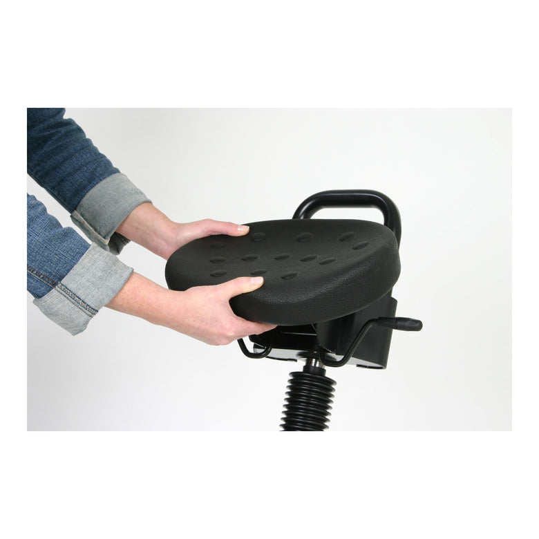 STIER Stehhilfe mit Stahlgestell grau Sitzhöhe 645-825 mm PU-Sitz