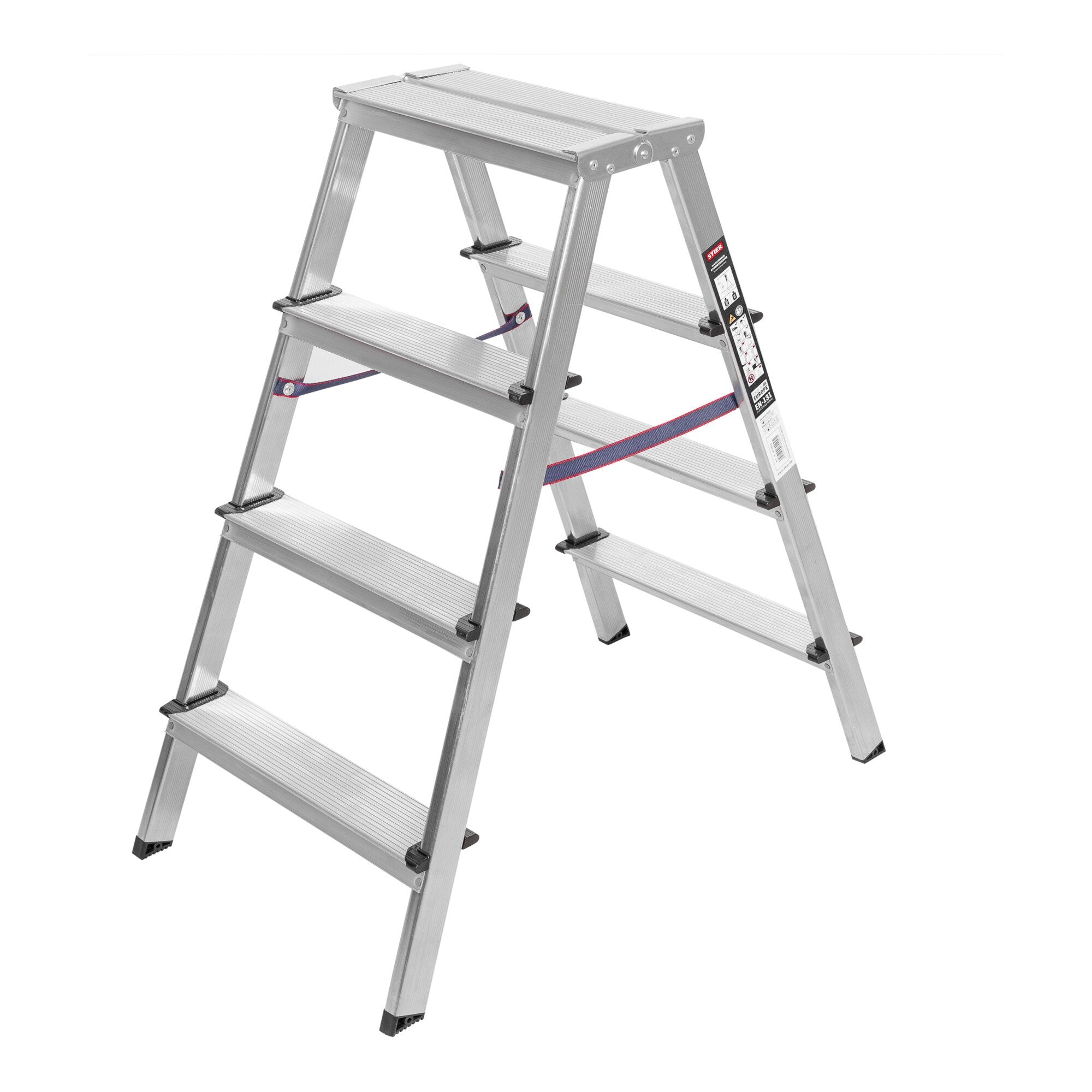 STIER Stufen Stehleiter 2x4 Stufen beidseitig begehbar leicht robust Sichere