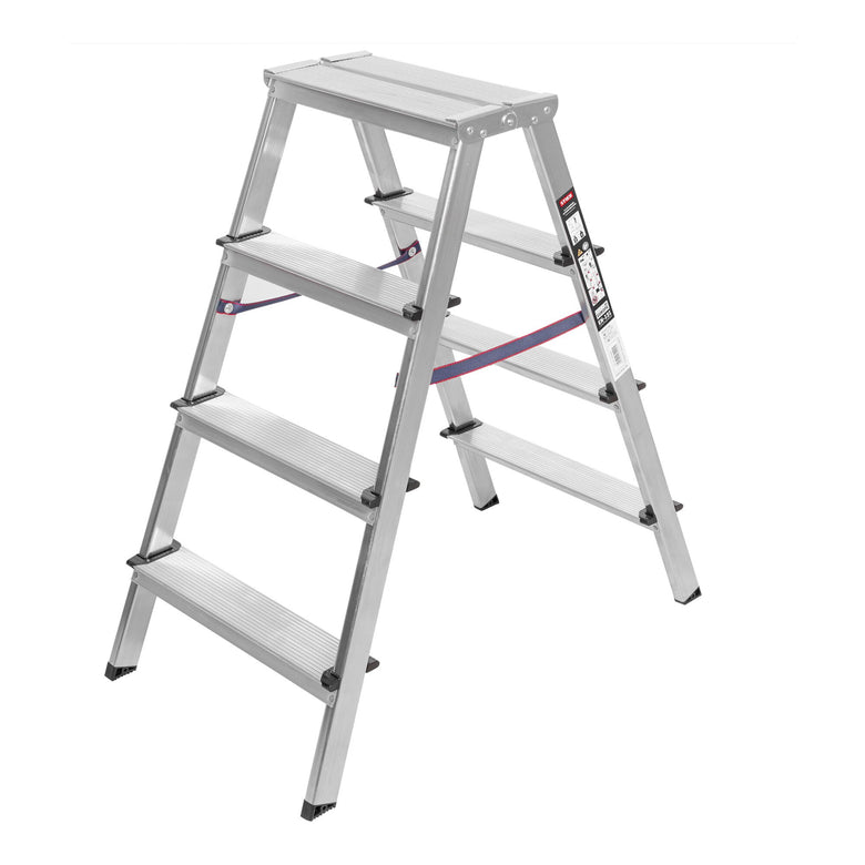 STIER Stufen Stehleiter 2x4 Stufen beidseitig begehbar leicht robust Sichere