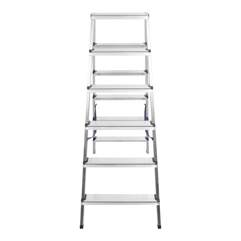 STIER Stufen Stehleiter 2x6 Stufen beidseitig begehbar leicht robust Sichere