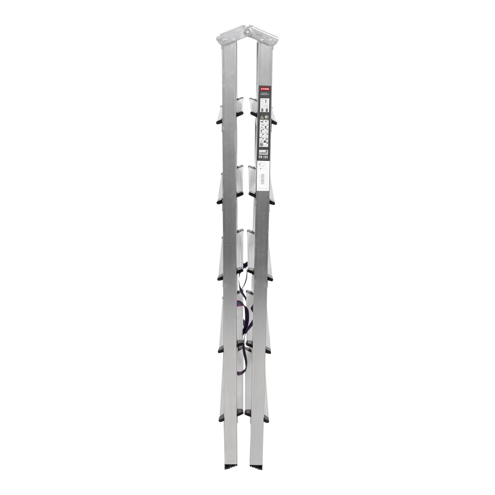 STIER Stufen Stehleiter 2x6 Stufen beidseitig begehbar leicht robust Sichere