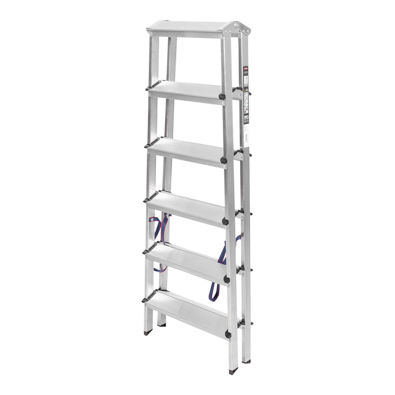 STIER Stufen Stehleiter 2x6 Stufen beidseitig begehbar leicht robust Sichere
