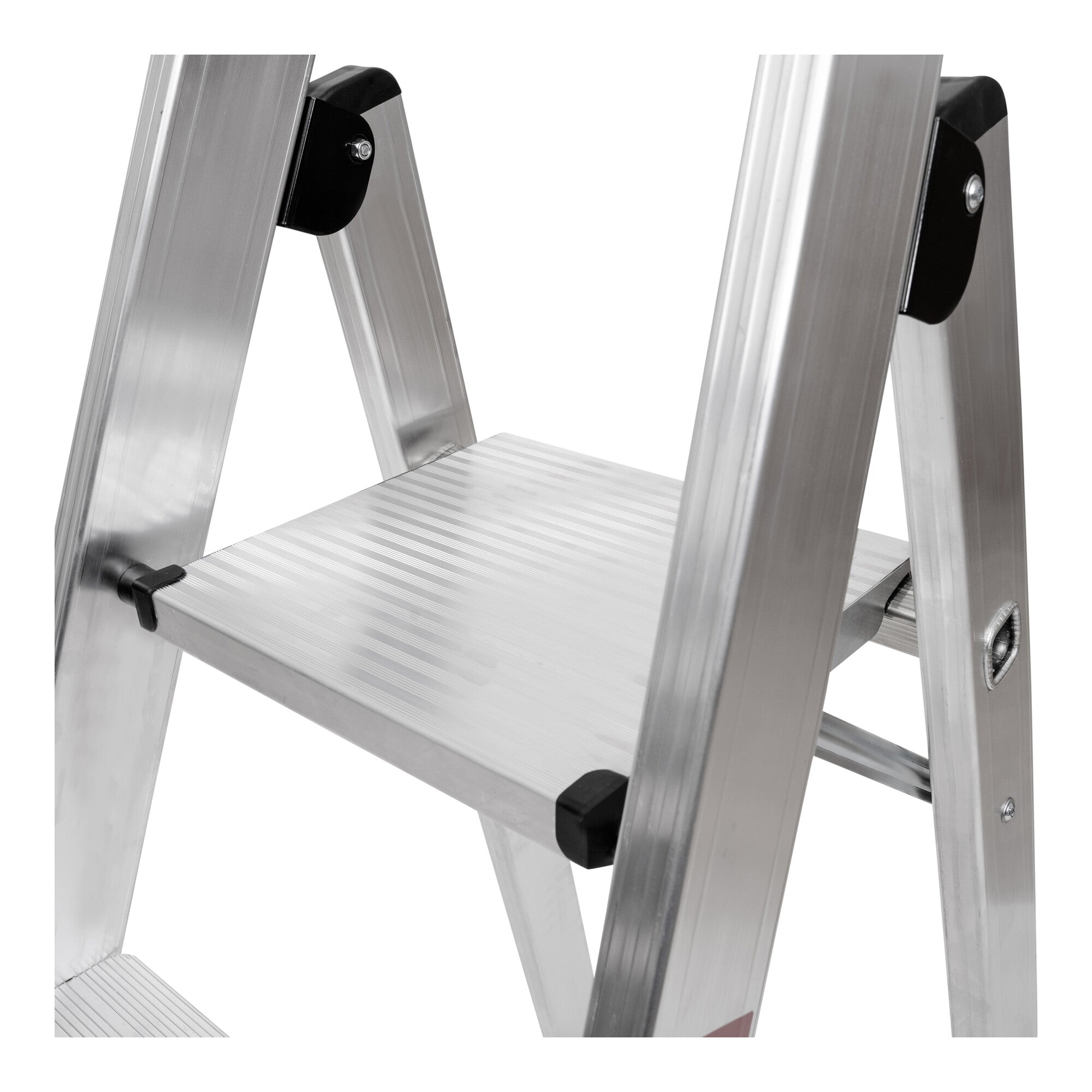 STIER Stepladder Premium 4 steps one-sided access, aluminum safety stepladder, multi-purpose ladder