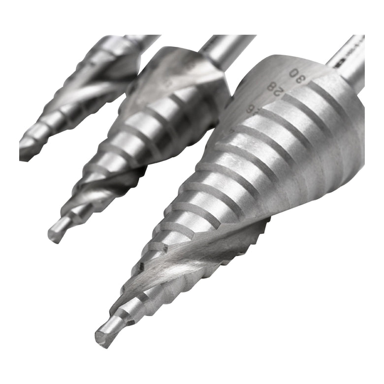 STIER step drill set HSS-G 3-piece in cassette 4-12 4-20 4-30mm metal drill