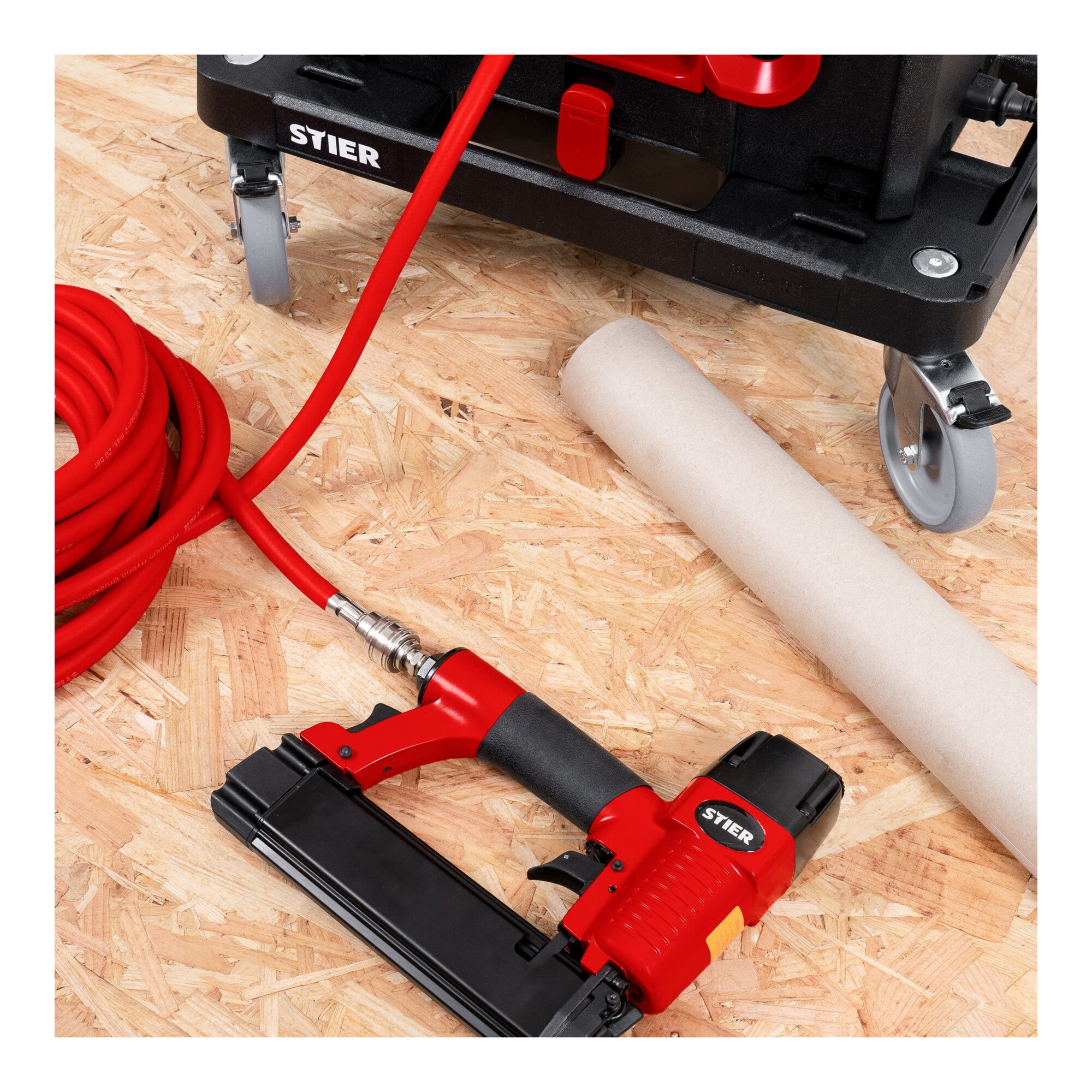 STIER Systainer-Kompressor-Set inkl. Systainer II T-Loc 6-teilig Rollbrett +