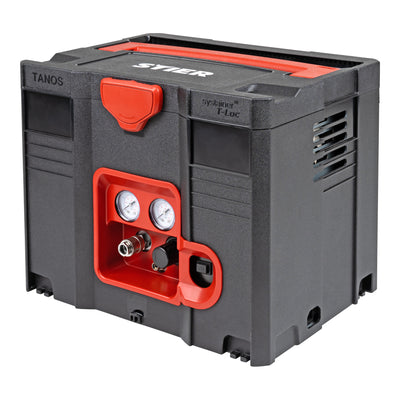 STIER Systainer compressor SKT 160-8-6 oil-free SysMaster compressed air pressure reducer