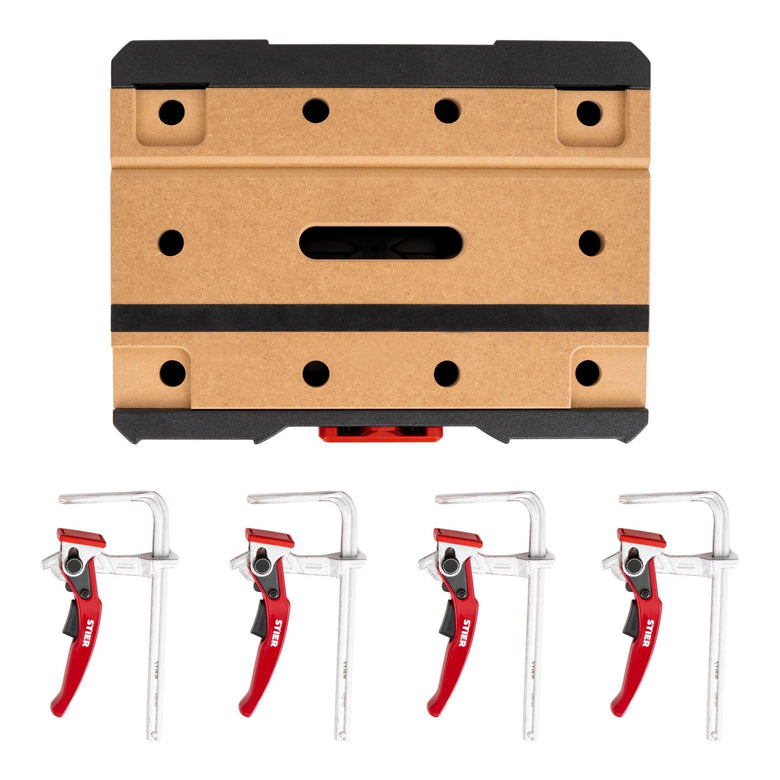 STIER Systainer- Set MFT T-Loc mit 4 STIER Hebelzwingen Lochplatte 5-teilig