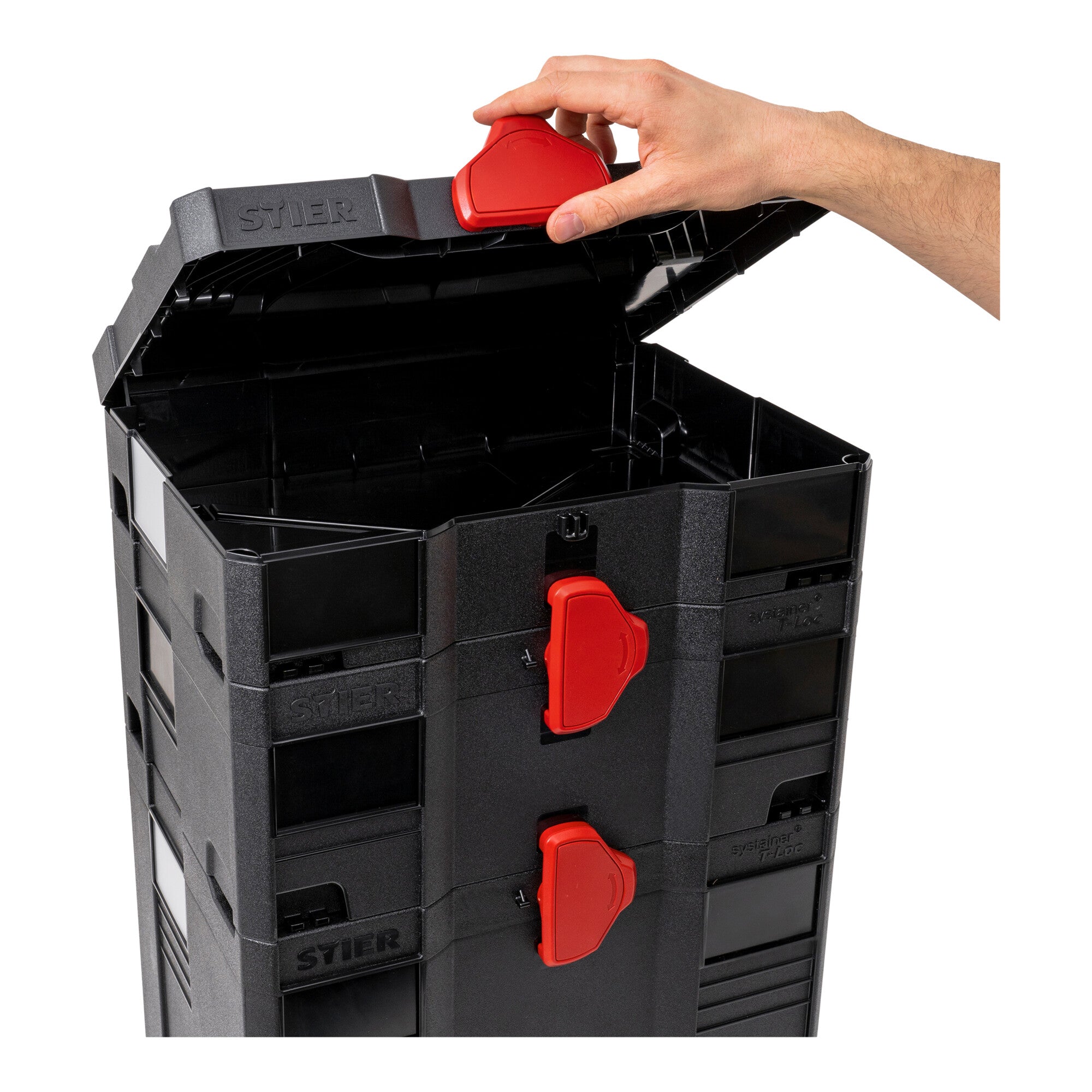 STIER Systainer T-LOC BLACK-Edition Werkzeugkoffer Sortierbox
