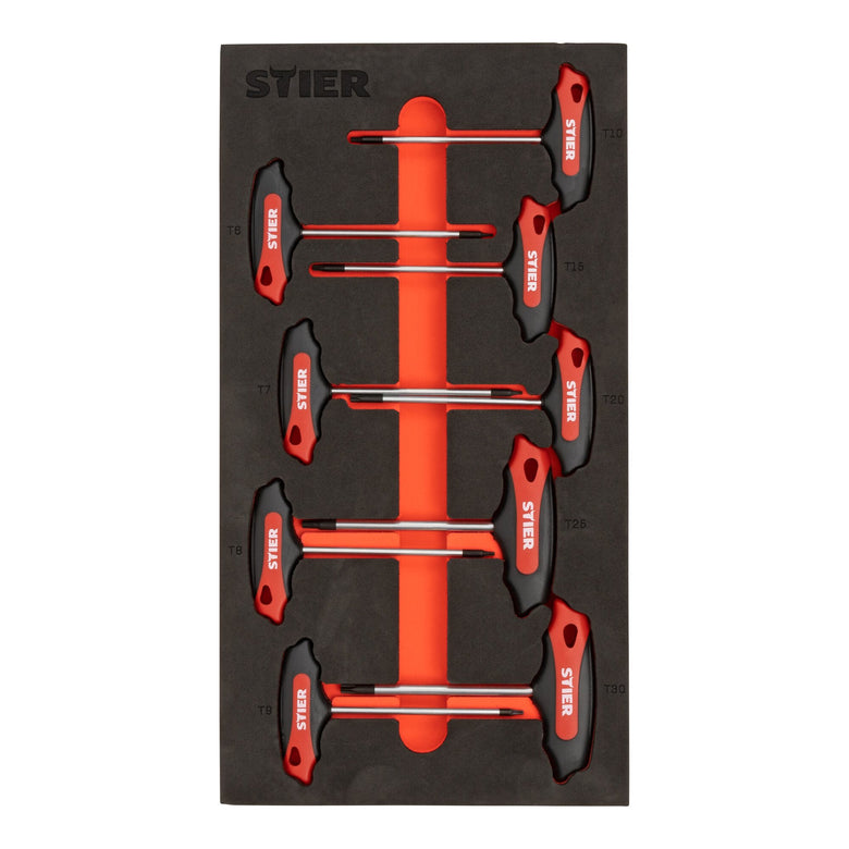 STIER T-Griff-Schraubendreher-Satz Torx TX15 - TX45 mm 6-teilig in
