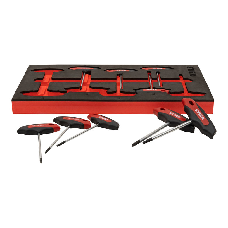 STIER T-Griff-Schraubendreher-Satz Torx TX15 - TX45 mm 6-teilig in