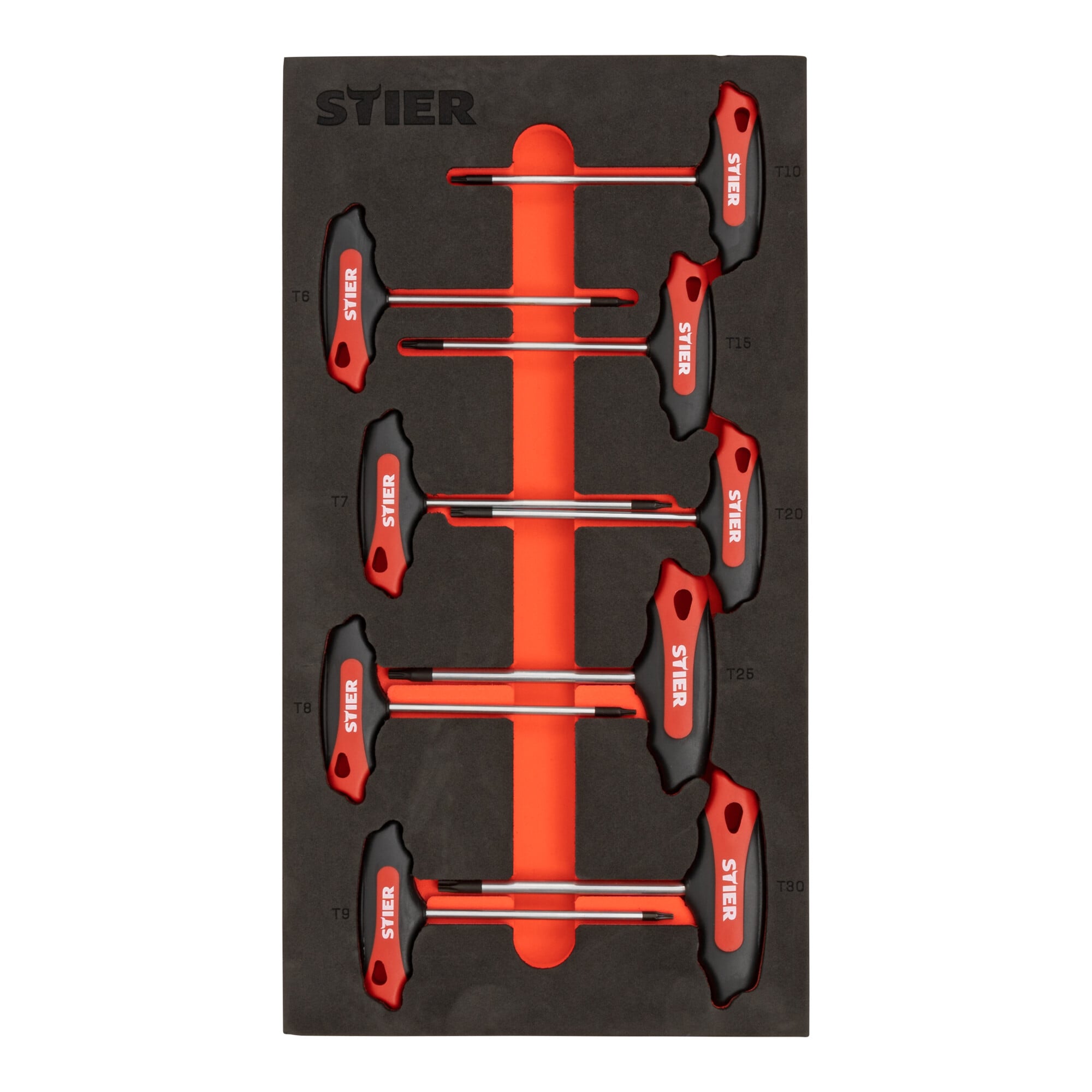 STIER T-handle screwdriver set Torx TX15 - TX45 mm 6-piece in