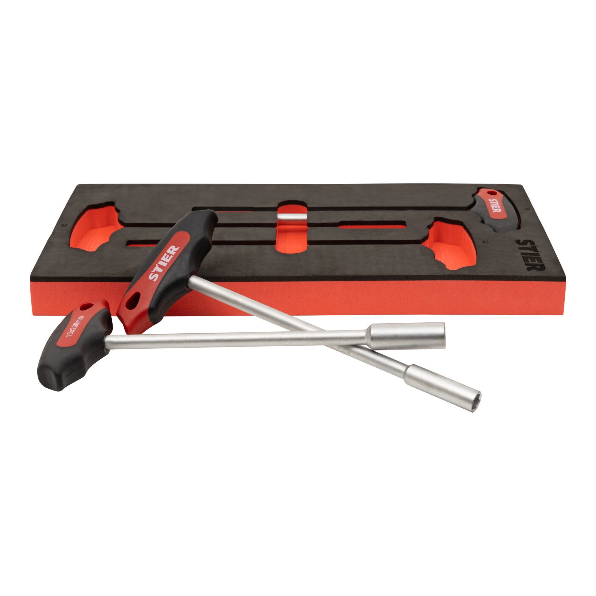 STIER T-handle socket wrench set with external hexagon SW 8 - 13 mm in