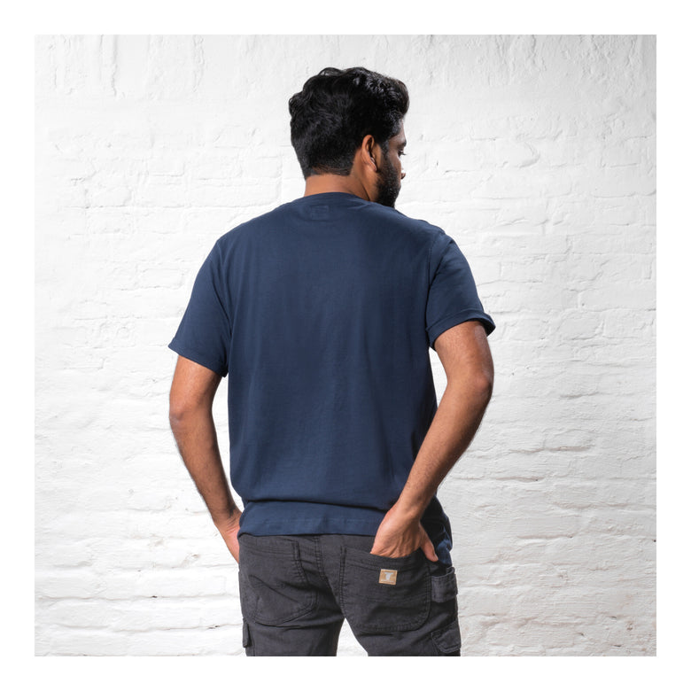 STIER T-Shirt embro essential organic cotton M navy