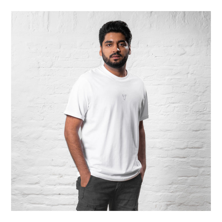 STIER T-Shirt embro essential organic cotton M white