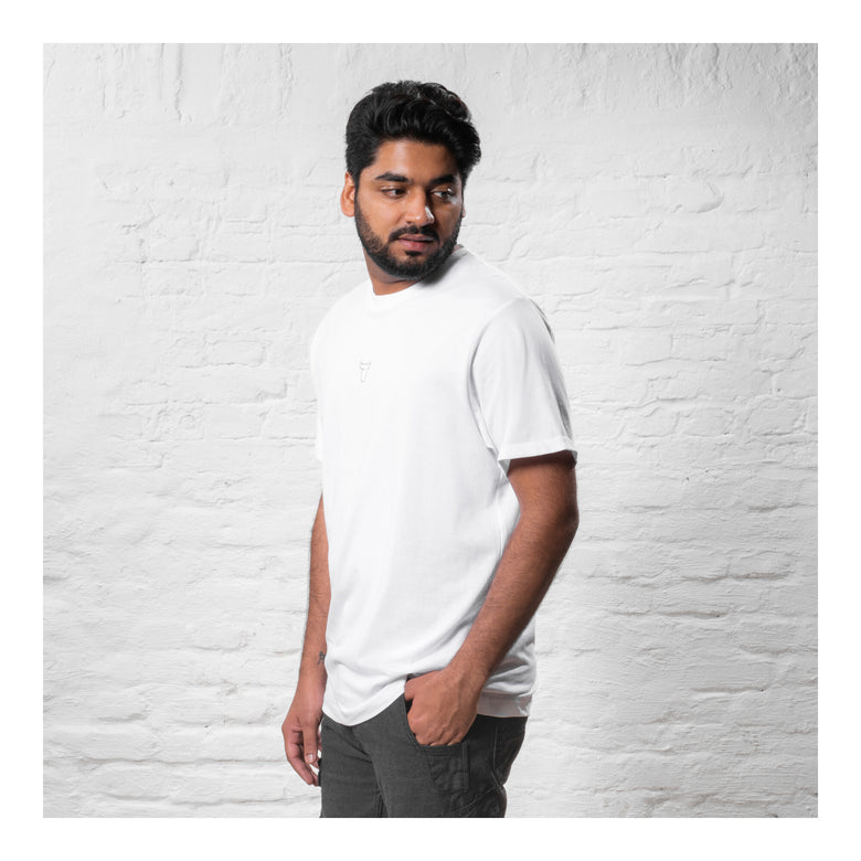 STIER T-Shirt embro essential organic cotton S white