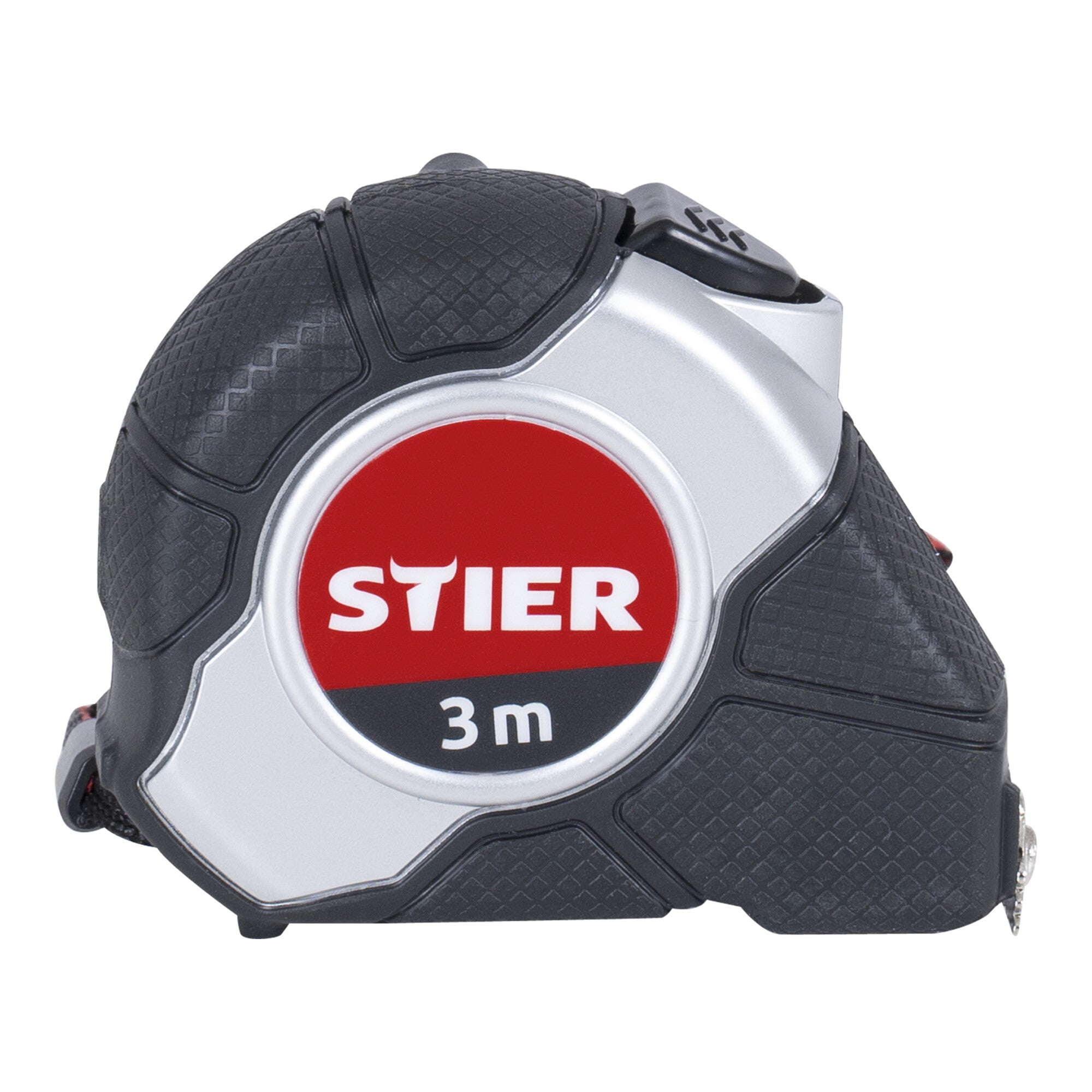 STIER Taschenbandmaß Länge 3 bis 8 m Gürtelclip Maßband Self-Lock-Buttons