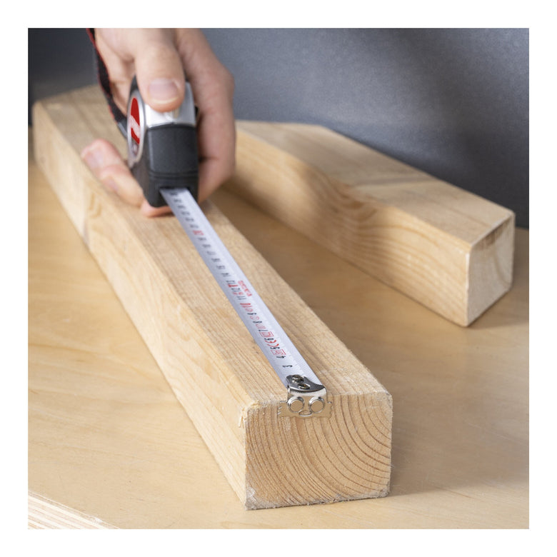 STIER Taschenbandmaß Länge 3 bis 8 m Gürtelclip Maßband Self-Lock-Buttons