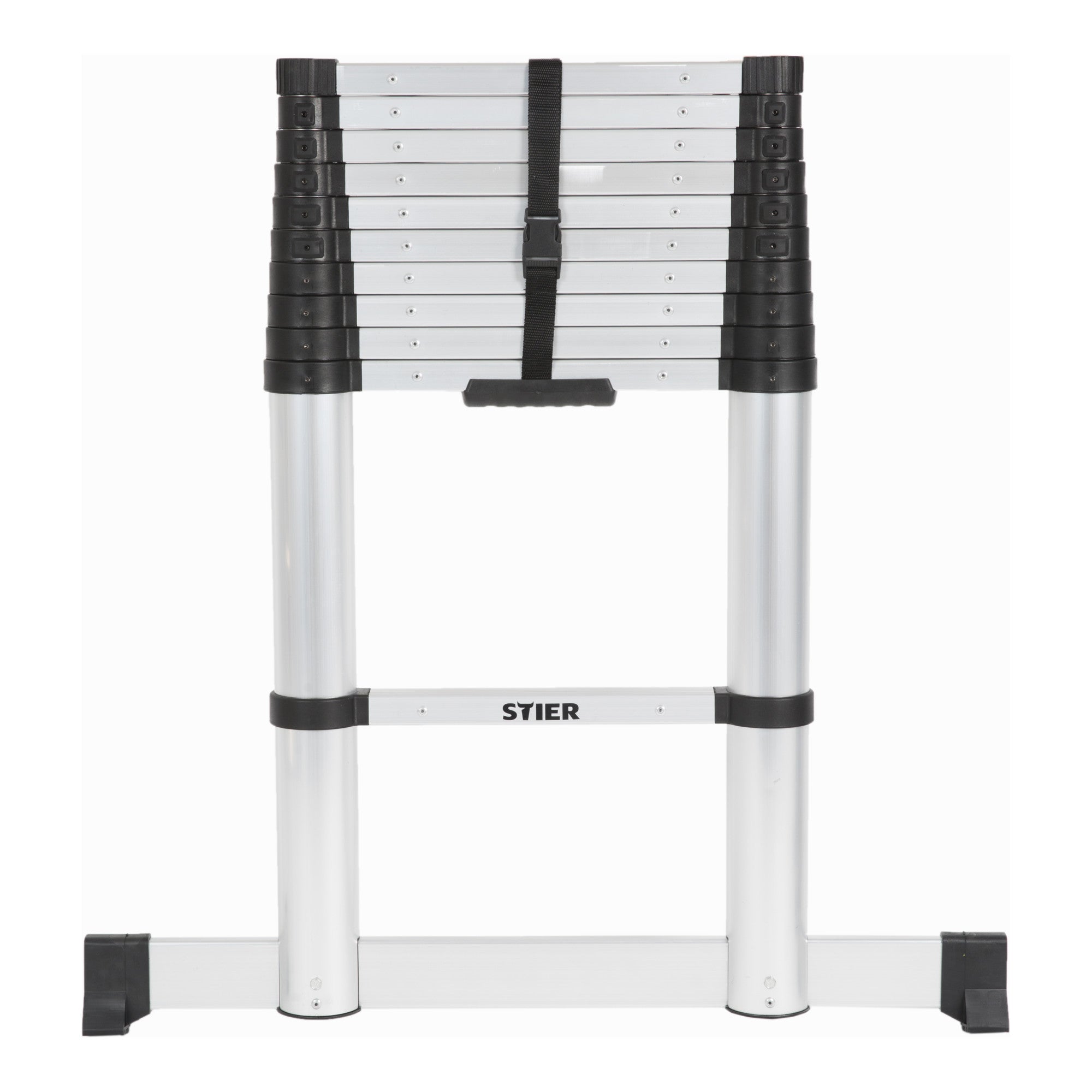 STIER Teleskopleiter Premium 3,2 bis 3,8m Stehleiter Aluminium Klappleiter