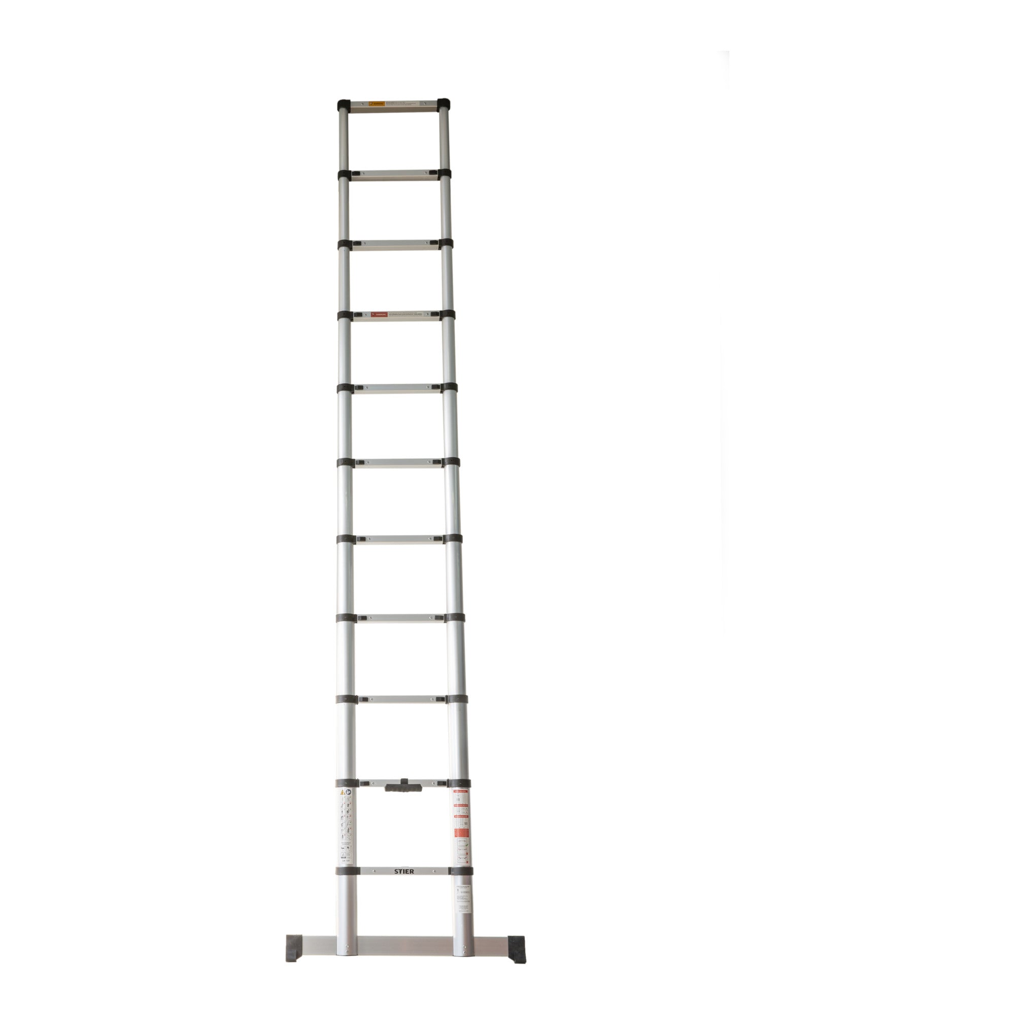 STIER Teleskopleiter Premium 3,2 bis 3,8m Stehleiter Aluminium Klappleiter