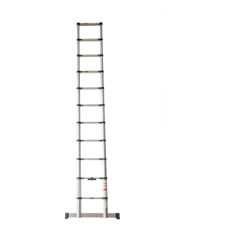 STIER Teleskopleiter Premium 3,2 bis 3,8m Stehleiter Aluminium Klappleiter