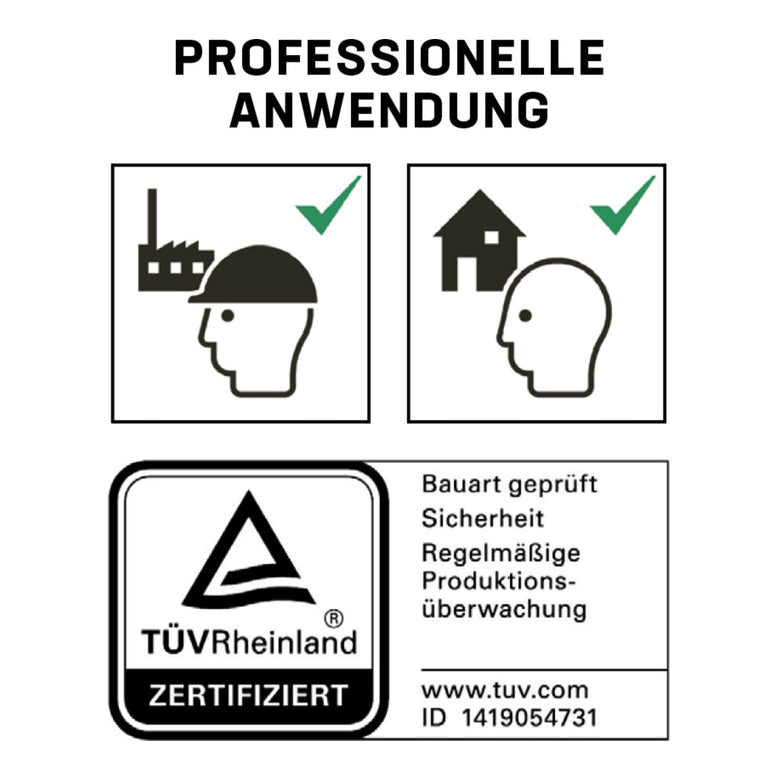 STIER Teleskopleiter Premium 3,2 bis 3,8m Stehleiter Aluminium Klappleiter