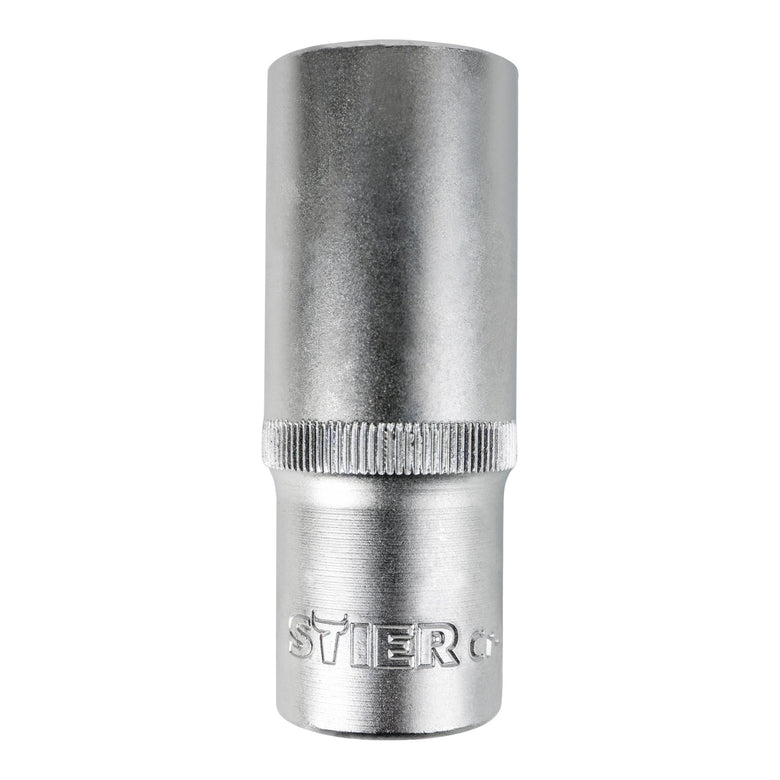 STIER Tiefbett-Sechskant-Steckschlüsseleinsatz 1/4, 3/8, 1/2 Zoll mit SW 4-22 mm