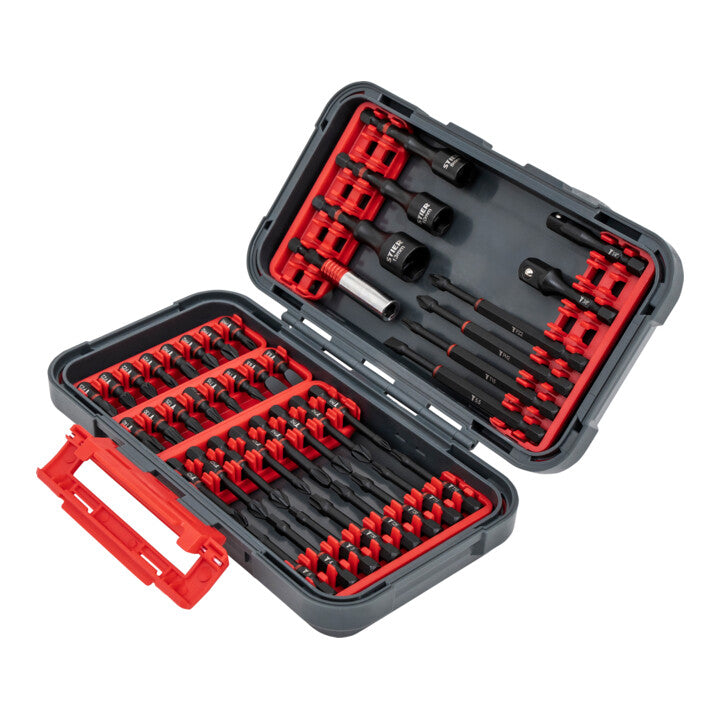 STIER torsion bit set for cordless screwdriver 42-piece interchangeable function assembly vehicle