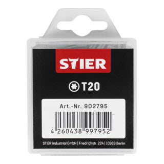 STIER TORX-Bit-Großpackung 50 Bits Bits T 15 - T 30 Länge 25 mm Profi Werkzeug